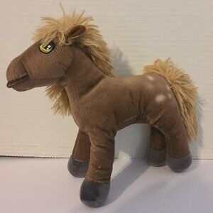 Hairmazing Horse Pony Plush Stuffed Animal 9” Toy Chestnut Brown Fluffy Mane